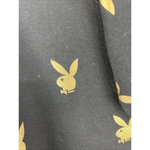 Playboy Black Hoodie w/ Gold Metallic Bunnies Womens Size M - Picture 7 of 10